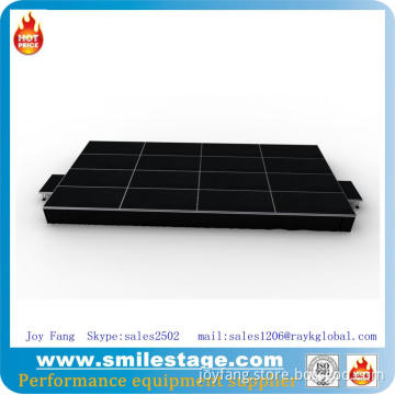 Aluminum portable event stage with aluminum stage platform